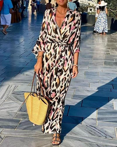 Margot® | Ibiza-mode damesjurk met luipaardprint